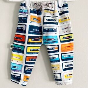 Retro Colorful Cassette Print Baby Pants